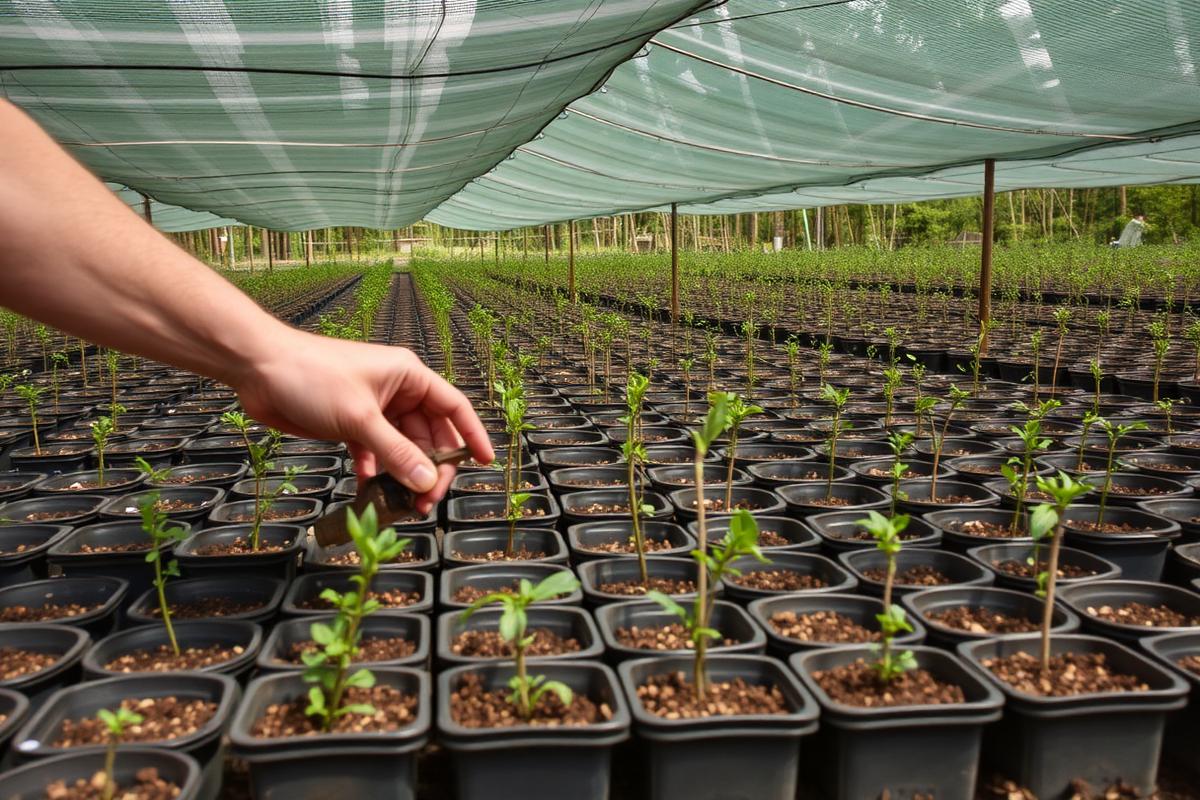 Seedlings in the association's village tree nursery